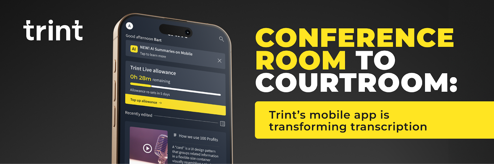 Conference room to courtroom: Trint's mobile app is transforming transcription