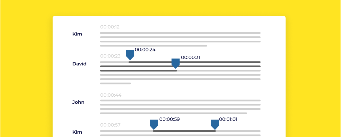 Illustration to explain how timestamping works in transcription