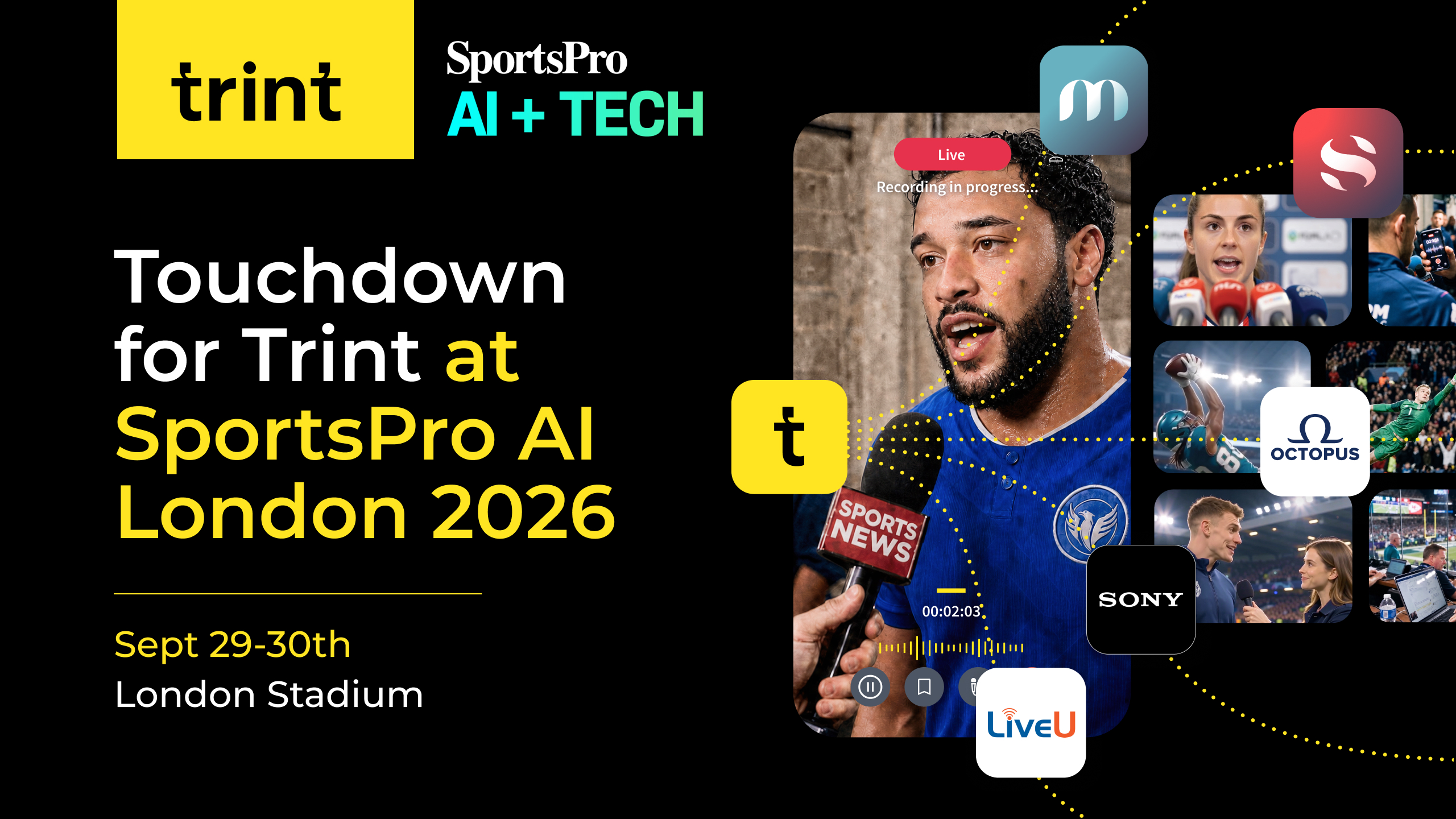 Touchdown for Trint at SportsPro AI + Tech London 2026