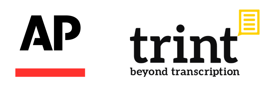 Associated Press and Trint Logos